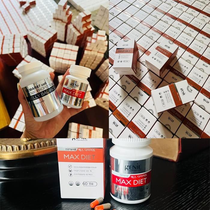 Combo Viên Uống Giảm Cân Cao Cấp MAX DIET GENIE Hàn Quốc Hộp 60 Viên, Dành Cho Cơ Địa Nhờn Thuốốc