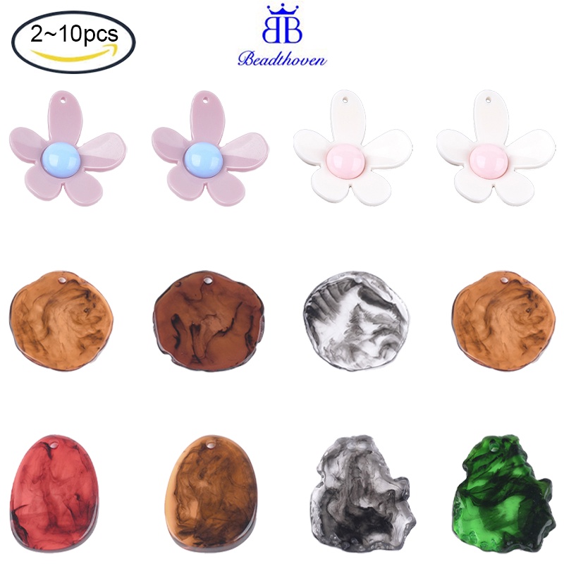 2-10 Mặt Dây Chuyền Tròn Bằng Đá Quý Giả Màu Nâu 40x38~39x2.5mm: 3mm