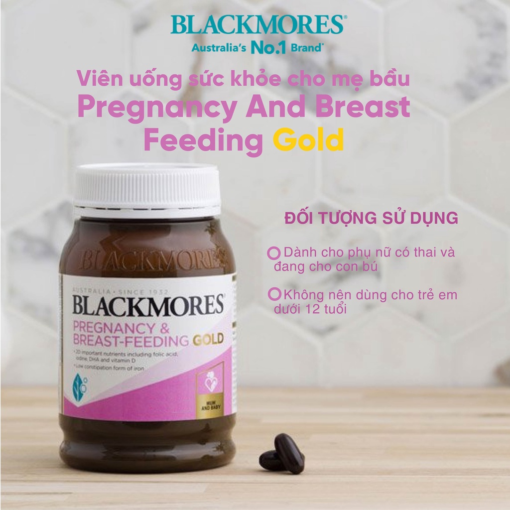 Viên uống Vitamin tổng hợp cho bà bầu Pregnancy And Breast Feeding Gold Blackmores 60 viên của Úc