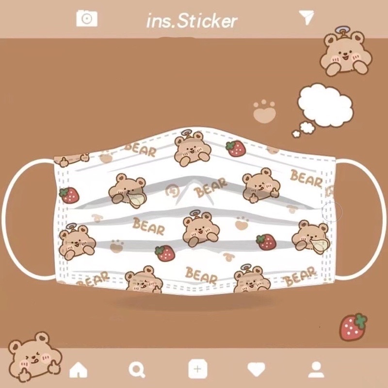 Khẩu trang hoạt hình Style Hàn Quốc