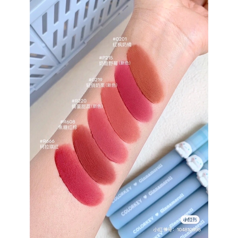 Son Kem COLORKEY x Cinnamoroll x Hello Kitty Mịn Mượt Như Nhung