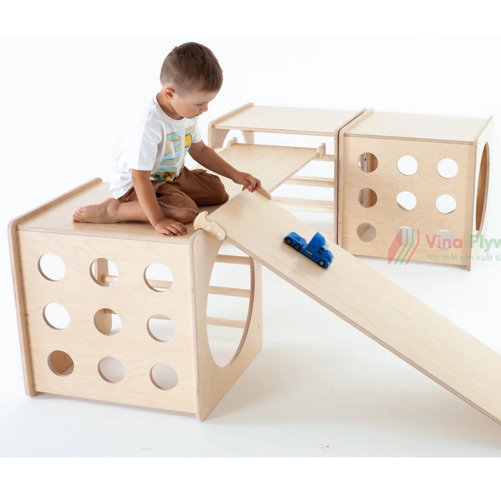 Khối lập phương leo núi, đồ chơi vận động montessori