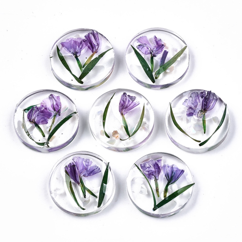 Bộ 2-5 Bông Hoa Khô Trong Suốt 20x7~9mm
