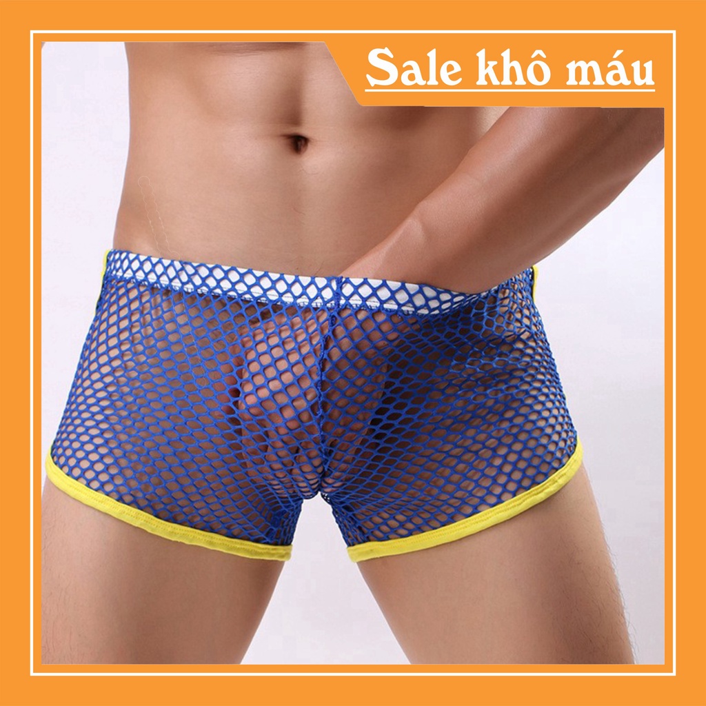 Quần ngủ nam, quần ngủ lưới cotton xuyên thấu thoáng mát