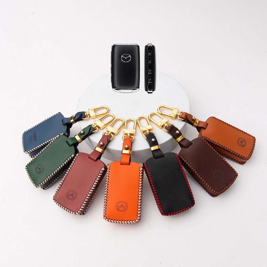 Bao Da Chìa Khóa Mazda Cx5-2023, Mazda 3.2020 -2022, Mazda Cx3, Da Bò Nhập Khẩu ITALIA, Khắc Tên + Số ĐT Chủ Xe