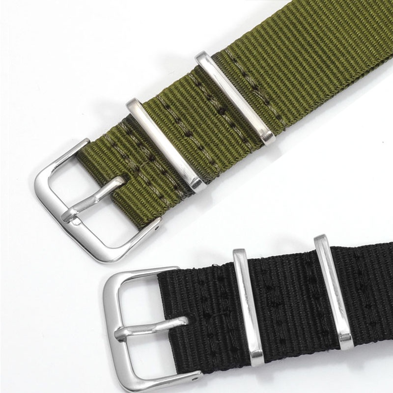 Dây Đeo Tay Thay Thế Bằng Nylon Có Khóa Thép Cho Đồng Hồ NATO 14mm 16mm 18mm 20mm 22mm