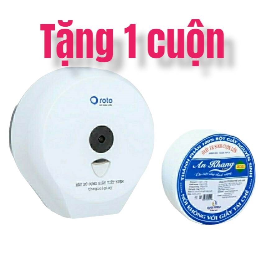 GIÁ HỦY DIỆT - Quà tặng 46k - Hộp đựng giấy vệ sinh cuộn lớn gắn tường Roto trắng | Lynhstore