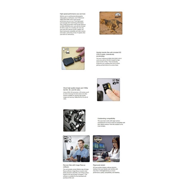 Thẻ Nhớ Lexar 128GB 64GB 32GB 300mb / s Sdhc 2000x Cho Sd Card Sdxc Uhs-ii U3