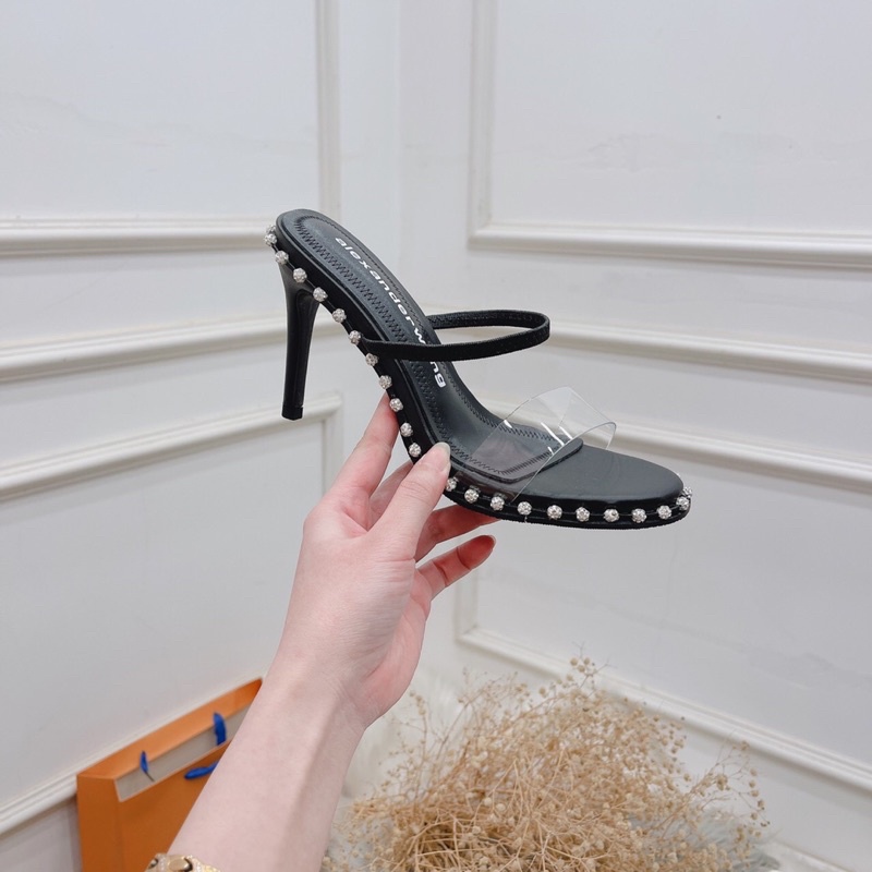 Sandal Wang viền đá quai mica chảng lắm luôn về hàng gót đũa