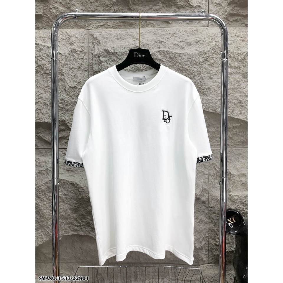 Áo Thun Di ô Nam Nữ Thêu Chữ Siêu Nét - Áo Phông Nam Di ô Thêu Họa Tiết Cổ Tay Cực Chất