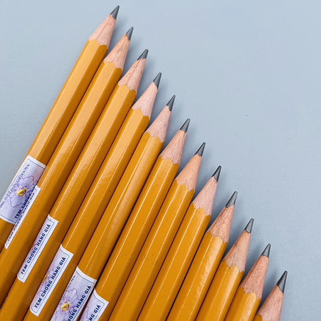 Combo hộp 12 cây bút chì Tiệp thân vàng KOH 1500 các phân loại HB/ 2B/ 3B/ 4B/ 5B/ 6B/ 7B/ 8B