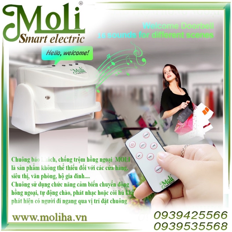 Chuông báo khách kèm remote MOLI