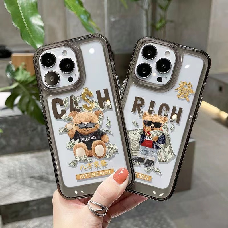 Ốp Điện Thoại Trong Suốt Hình Gấu Dễ Thương Cho iphone 14 Pro Max 13 11 12 7Plus X XR XS Max 8 7
