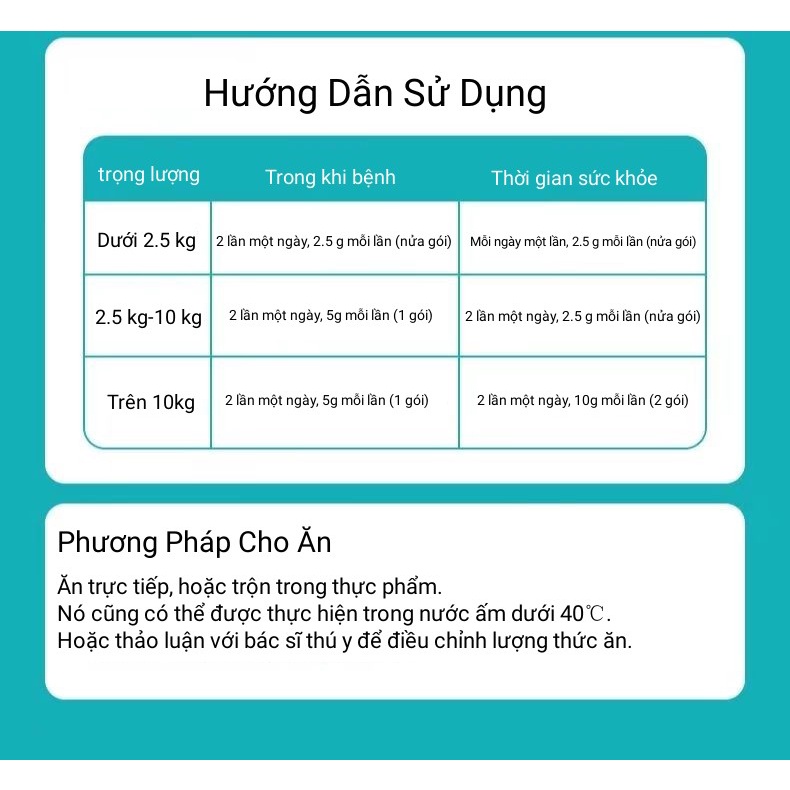 Dụng cụ bổ sung sức khỏe cho thú cưng 5g * 10 gói LI0375