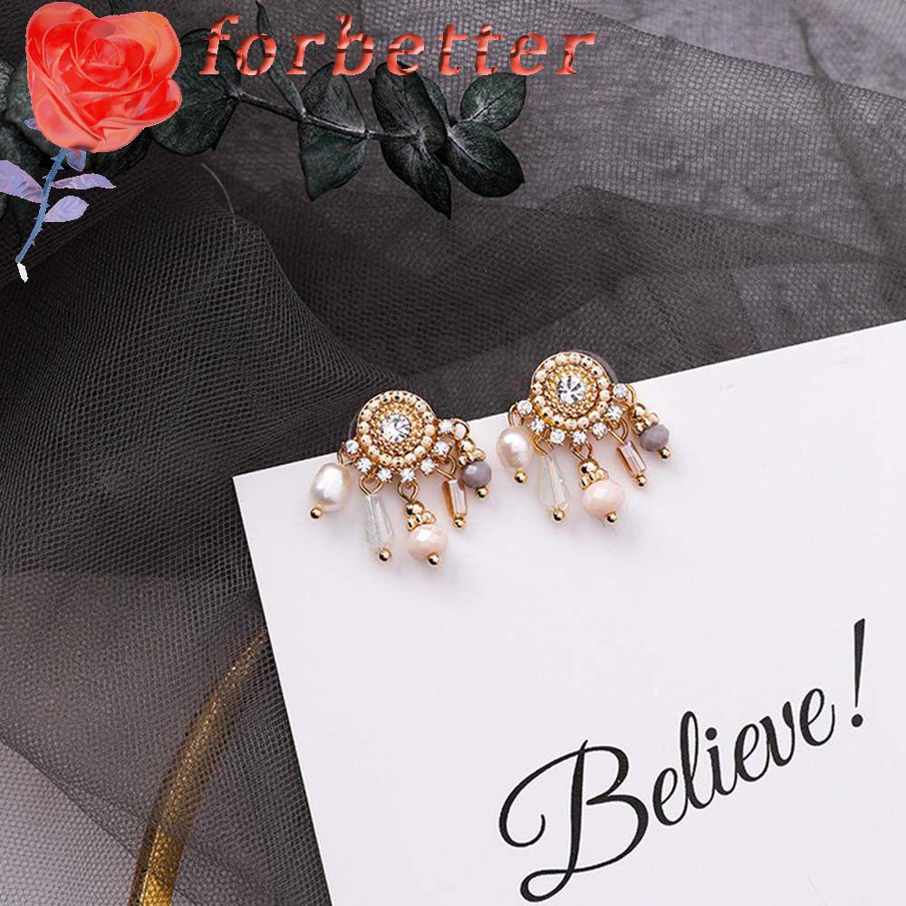 Đôi Khuyên Tai Dài Phối Hạt Ngọc Trai Giả Thời Trang Cho Nữ