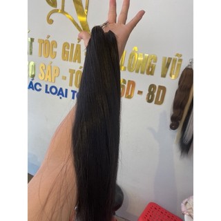 Tóc lông vũ 60cm tóc thật 100% bao tẩy tông 9