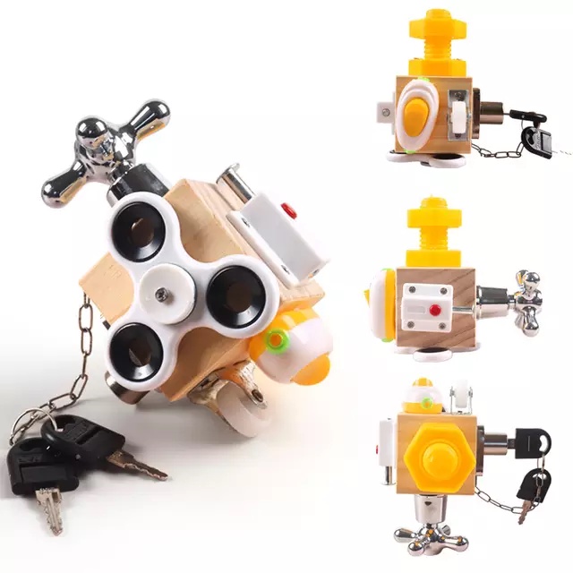 Busy cube cục gỗ bận rộn - Bộ đồ chơi giáo dục sớm đa chức năng busy cube