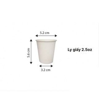 50 Ly giấy trắng 2.5oz ~ 75ml dùng 1 lần ly dùng thử tiện lợi - Quán nào cũng cần