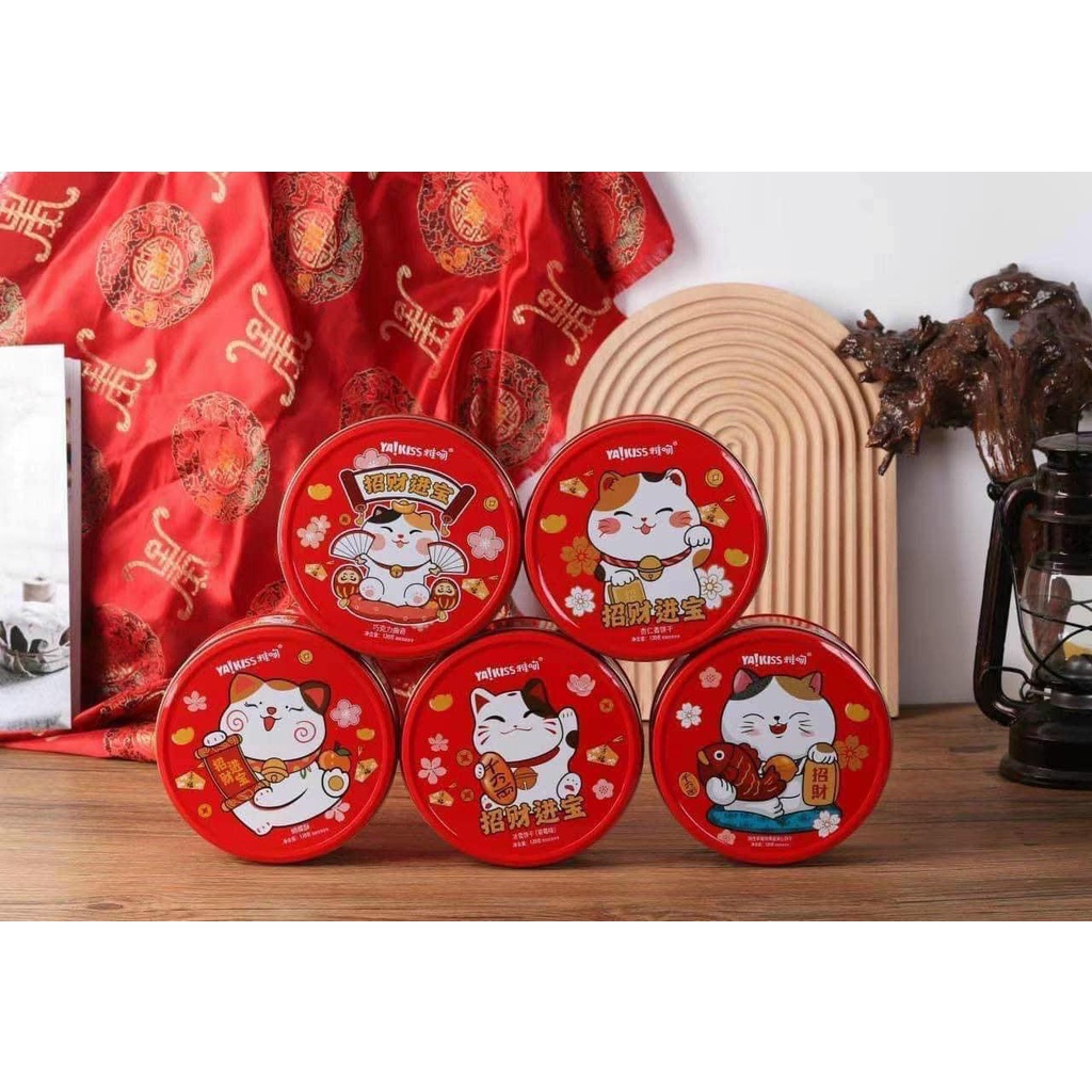 Bánh Quy Mèo Thần Tài Hộp Thiếc Mini Dễ Thương,💖FREESHIP💖,chỉ 39k