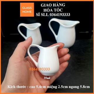 Bình rót sữa bé 35ml - Ly đựng đường Milk Jar sứ trắng trơn