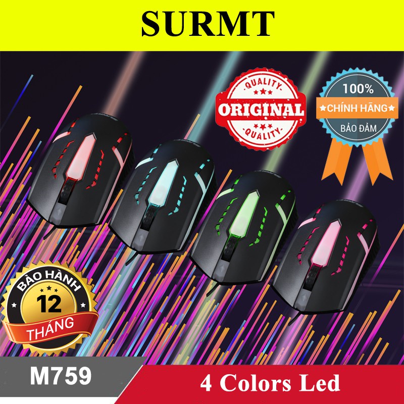 Chuột chơi game SURMT M759 siêu rẻ led RGB (có dây)