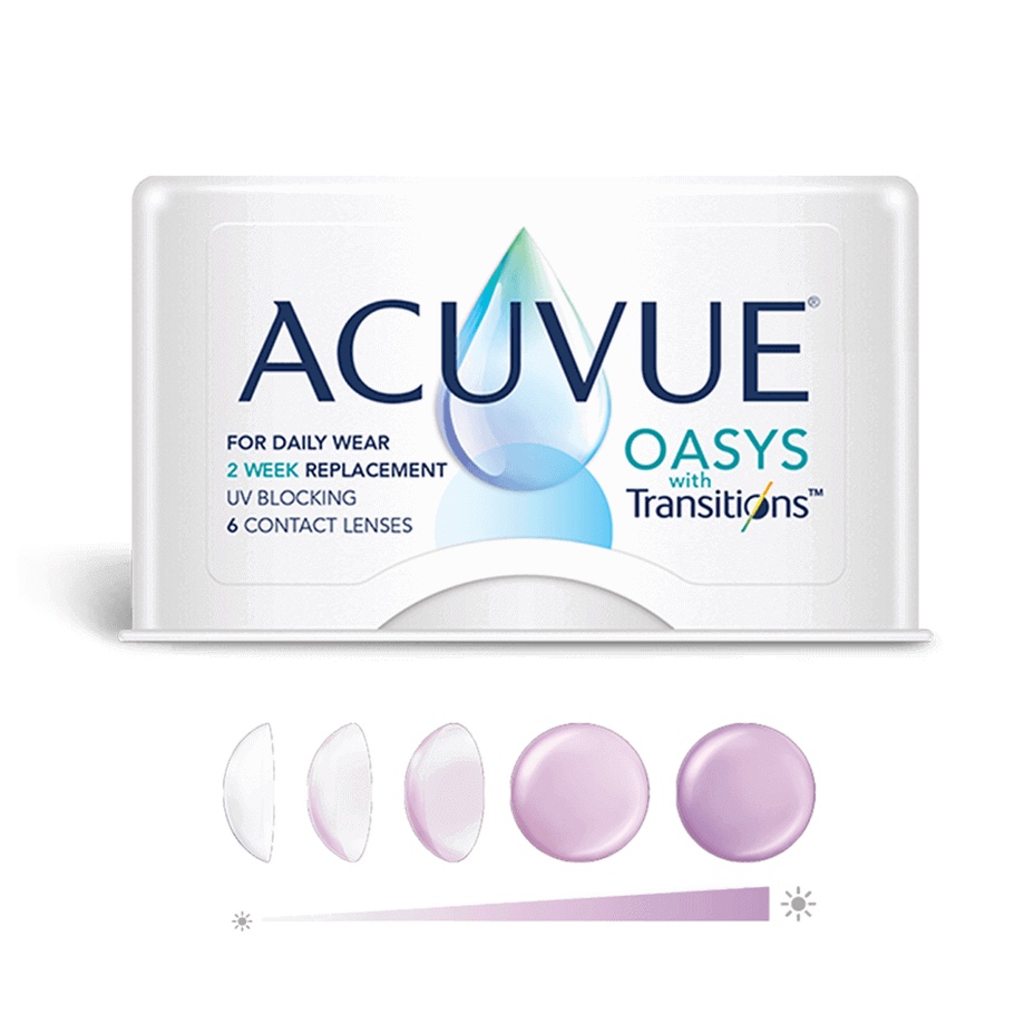 Kính áp tròng ACUVUE® OASYS WITH TRANSITIONS™ 2-WEEK 6 Lenses Johnson&Johnson