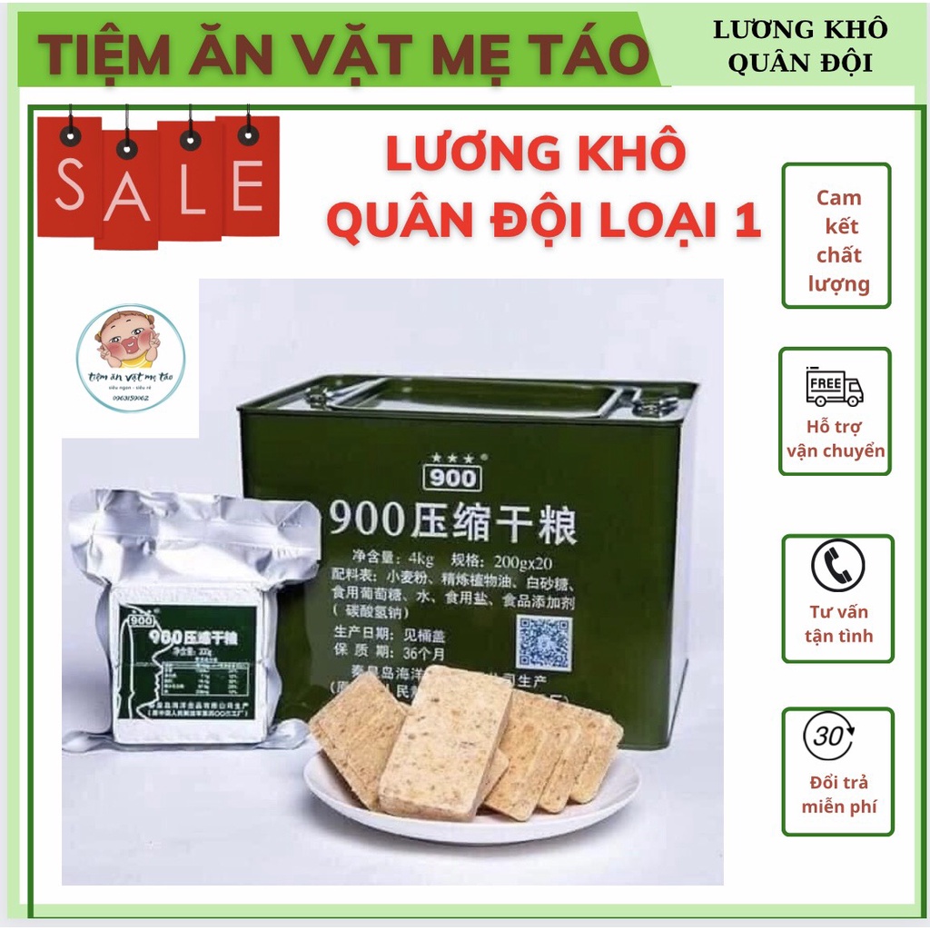 Lương khô quân đội 900 ,đồ ăn healthy ngon thùng 4kg (FREESHIP) HÀNG CAO CẤP