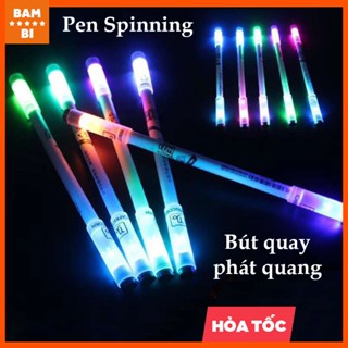 Bút quay nghệ thuật có đèn led, pen spinning mod phát sáng cực ngầu thư giãn giảm căng thẳng cho học sinh