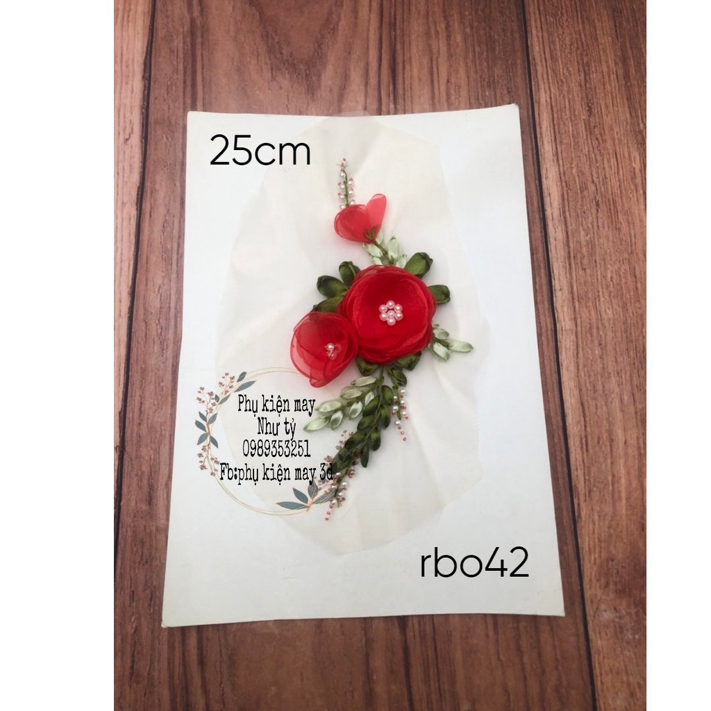 Nhánh ren thêu ruy băng xinh xắn