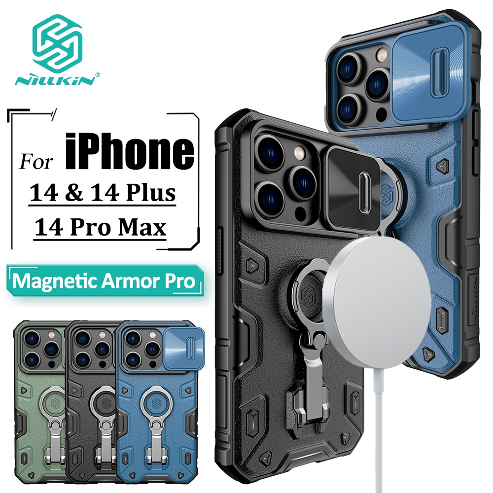 Ốp Điện Thoại Nillkin Có Vòng Trượt Bảo Vệ Camera Chống Sốc Cho iPhone 14 Pro Max 14 Plus