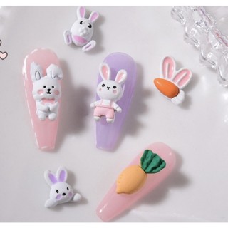 Set charm thỏ new trend 2023 trang trí móng