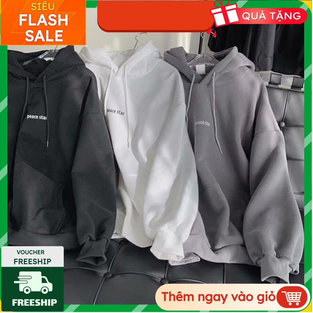 Áo hoodie dáng rộng phong cách Unisex Peace Lunataahk, Áo sweater nam nữ đẹp