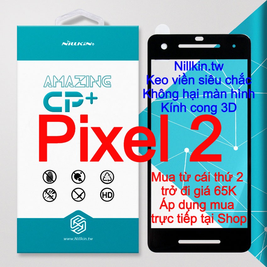 Kính cường lực Google Pixel 2 hiệu Nillkin.tw Full LCD keo viền siêu chắc