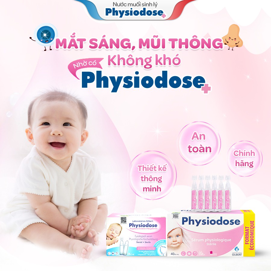 [QUÀ TẶNG KHÔNG BÁN] Combo 5 Ống Nước Muối Sinh Lý Physiodose Và 5 Gói Gạc Dr.Papie