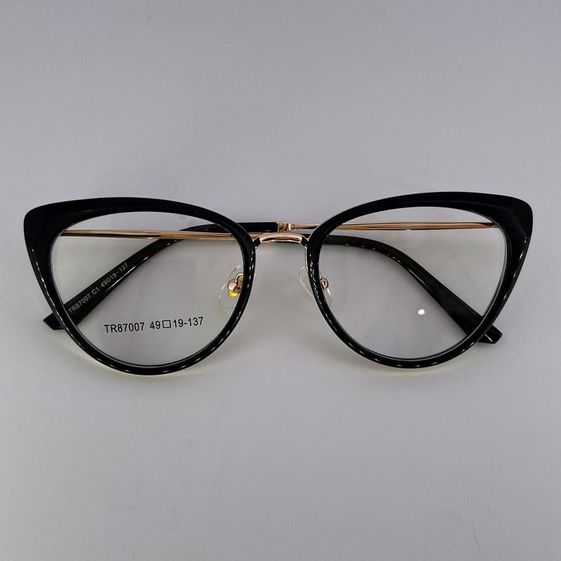 Gọng kính mắt mèo thời trang, dáng kính mắt mèo, cầu kim loại TR87007