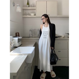 SET ĐẦM YẾM IN CHỮ DÁNG DÀI + KHOÁC VEST CÁ TÍNH ULZZANG