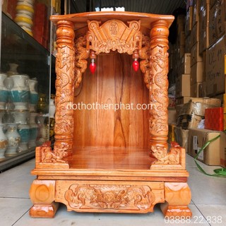 Bàn thờ thần tài ông địa gỗ xoan ngang 42x61 rẻ nhất thị trường