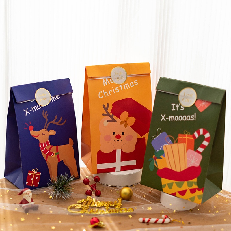 Túi quà noel kèm sticker dán miệng Mua Tất