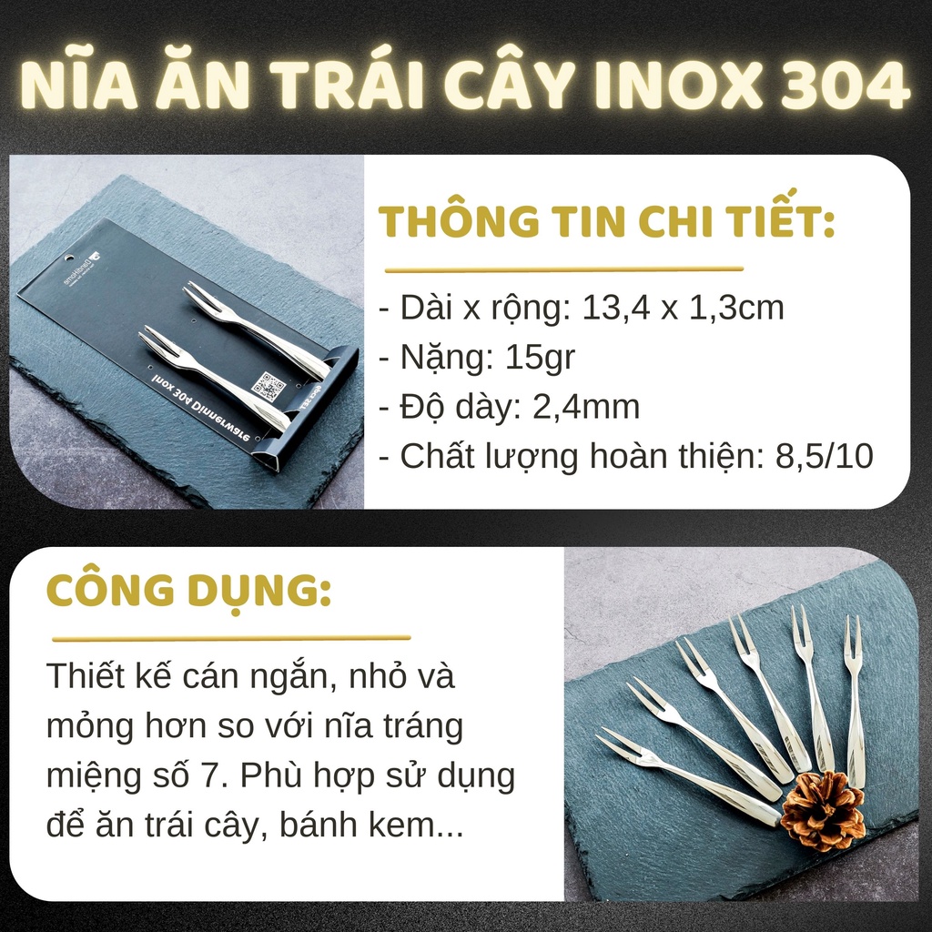 Nĩa inox 304 DandiHome 2020 cao cấp, sang trọng, tinh tế