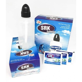Hộp 30 gói muối SRK & Bình rửa mũi kèm 10 gói muối SRK Saltmax