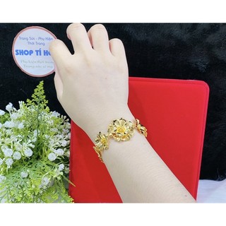 Lắc tay hoa xi vàng 24 cao cấp