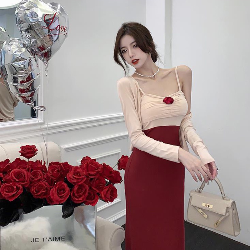 Bộ Áo cardigan Dài Tay + Đầm Sát Nách Phong Cách Hàn Quốc Cho Nữ [Đặt Hàng Riêng Biệt]