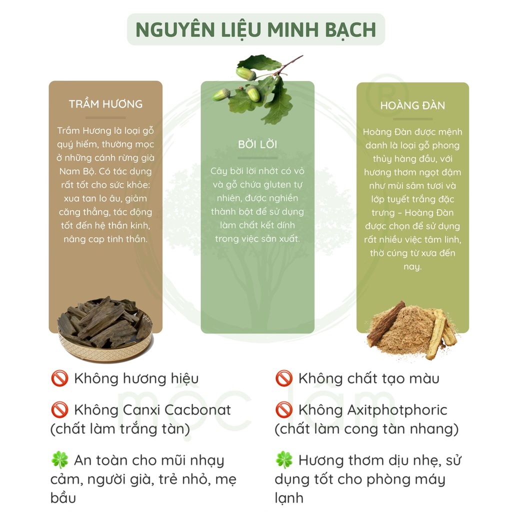 Nhang Trầm Hương MỘC LÂM 38cm 400cây, Nhang Sạch Ít Khói, Nhang Thơm Dịu Nhẹ, Nhang Phòng Máy Lạnh