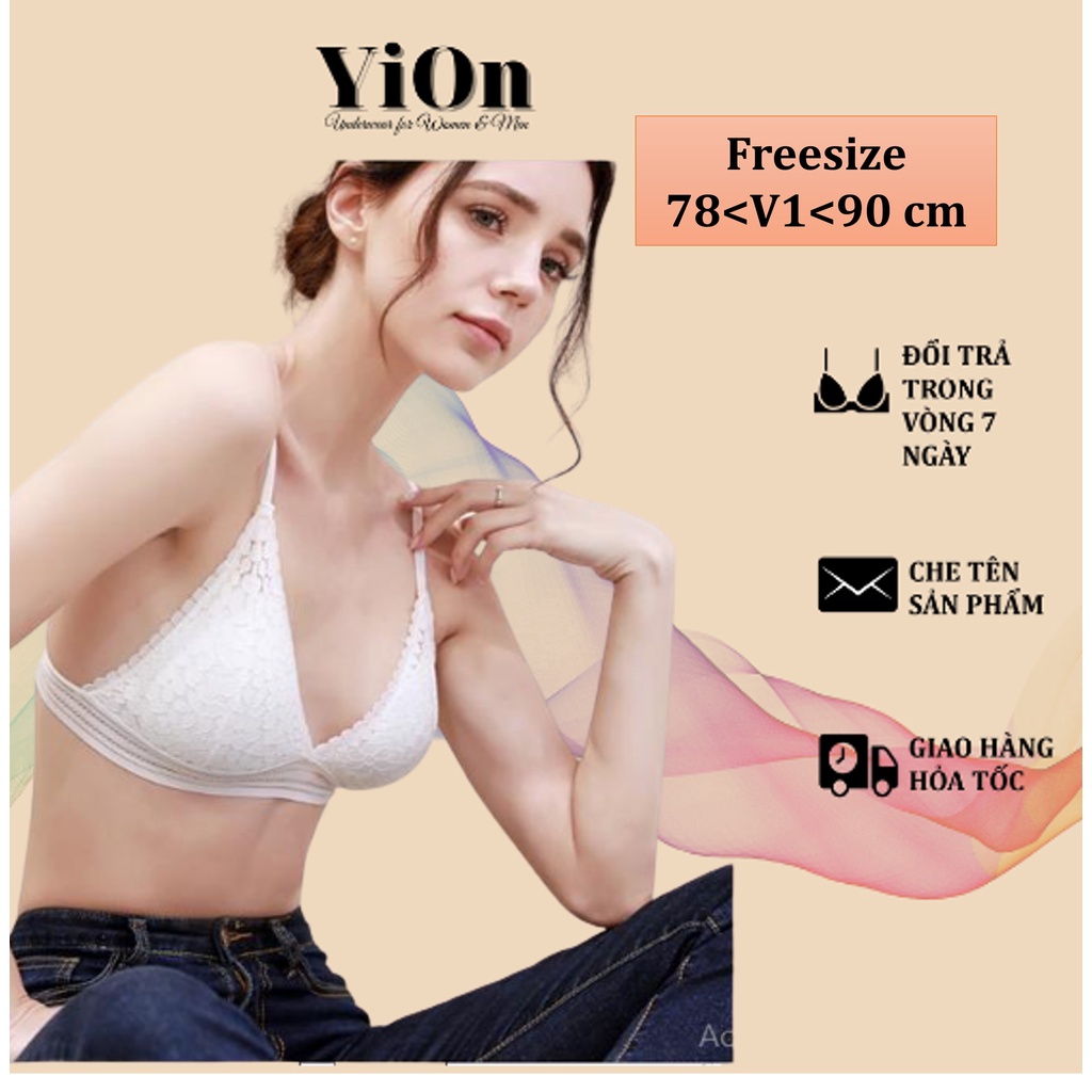 Áo Bra Ren Hoa Lá Có Móc Cài Đệm Có Thể Tháo Rời Theo Nhu Cầu YiOn Underwear BRA06