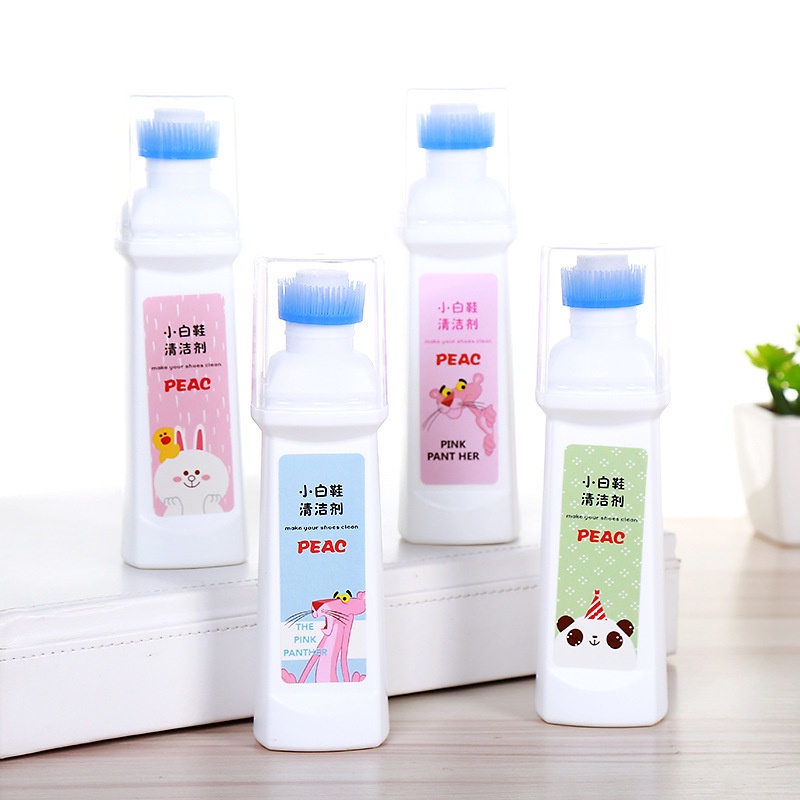 Chai tẩy trắng giày dép, túi xách hình thú có đầu cọ tiện lợi