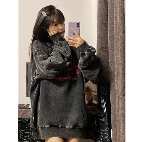 Áo Sweater Dáng Rộng Phong Cách Hip Hop Đường Phố Thời Trang Thu Đông Mới 2022