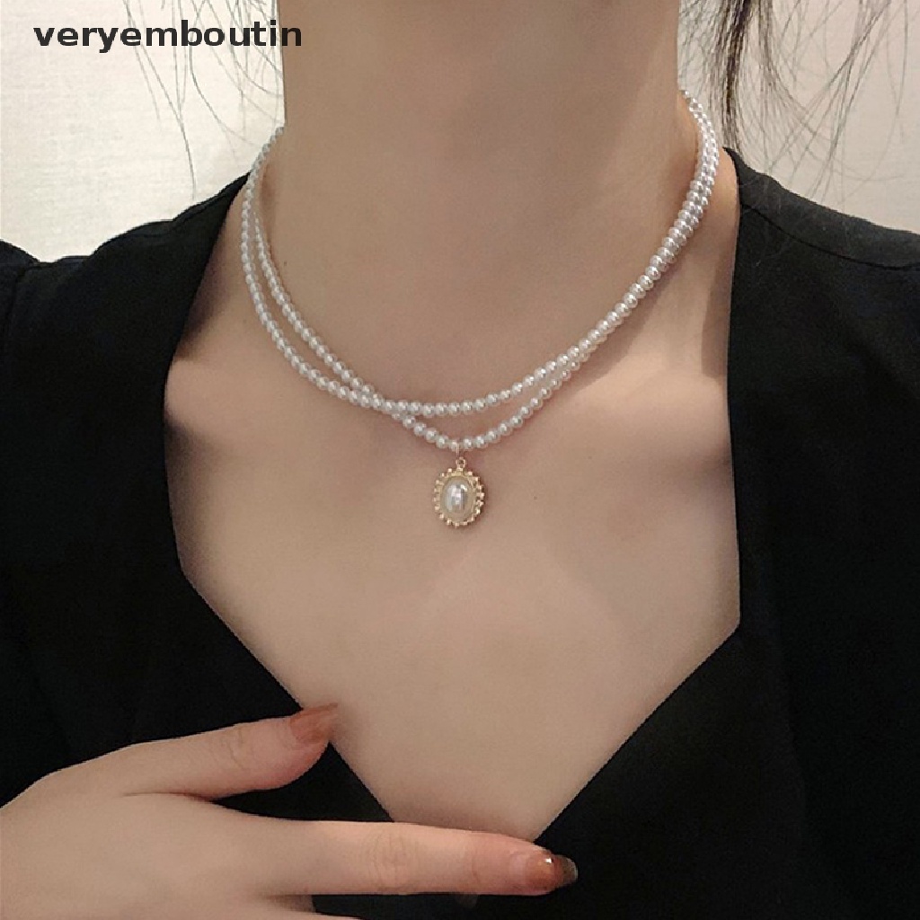 Vòng Cổ Choker Hai Lớp Đính Ngọc Trai Thanh Lịch Dành Cho Nữ