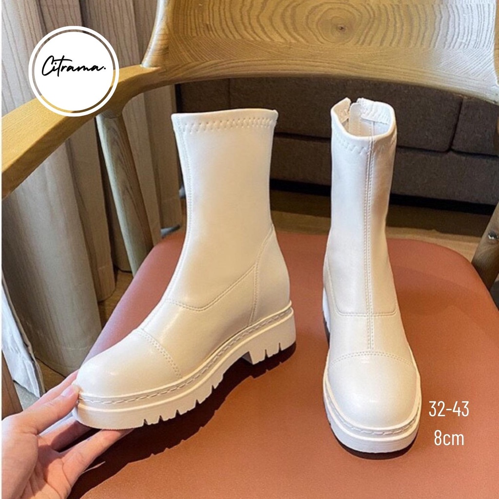 GIÀY BỐT SIZE NHỎ 32 32 DÁNG LỠ KÉO KHÓA SAU HÀNG QUẢNG CHÂU CAO 8CM