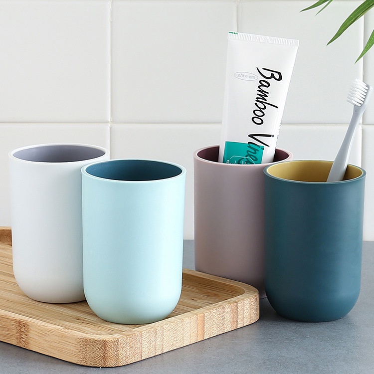 Cốc Uống Nước Thon Tròn Cao Cấp (2 Lớp Màu) - Ly Đánh Răng Cao Cấp