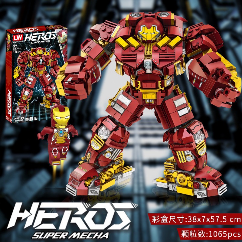 Xếp hình người sắt Hulkbuster Iron man 1065pcs Đồ chơi lắp ráp mô hình robot